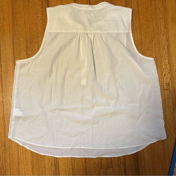 J Crew Womens XXL Sleeveless V-neck Popover Top in Marine Salt Ivory(j)10 - Picture 4 of 10